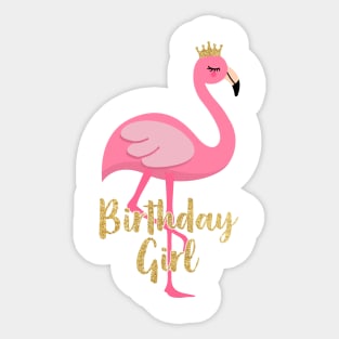 Flamingo Girl Birthday Costume Gift Sticker